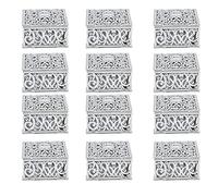 Restokki Hollow Candy Box Plastic Container 12PCS Bridal Shower Wedding Candy Case Organizer (Square 10.2x9.5x3.8cm)