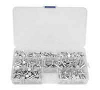 Restokki Kit de Rivets en aluminium massif à tête plate M4, 350 pièces, pour la Fixation des travaux mécaniques, matériau en aluminium, longueur 4/6/8/10/12/16/20mm