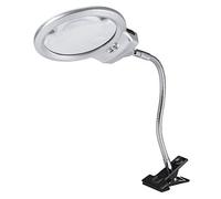 Restokki Lamp Loup sur Pied, Loupe Bijoutier, Grande Lentille De Table Lampe De Bureau Eclairée avec Pince, Lampe Esthetique Professionnel pour Lecture,Bureau,Artisanat