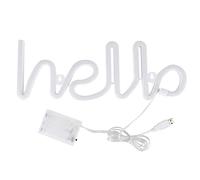 Restokki Lumière Néon, LED Hello Neon Word Sign Light, Lumière LED Unique en Forme De Lettre Anglaise Hello, Lumière Décorative pour Proposition De Fête d'anniversaire à la Maison