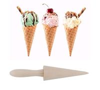 Restokki Moule à cornets de glace DIY - Outil de cuisine et de décoration - Accessoire de pâtisserie - Matériau : Bois naturel - Dimensions : 23 x 4,5 x 4,5 cm