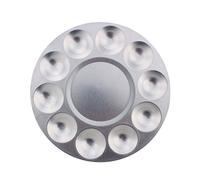 Restokki Palette De MéLange Ronde en Aluminium avec 10 Compartiments - Plateau De Peinture pour Aquarelle, Gouache, Acrylique Et Huile - IdéAl pour Les Loisirs CréAtifs Et La Peinture Artistique