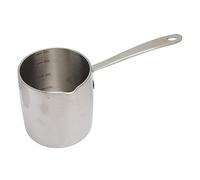 Restokki Pot de beurre en acier inoxydable Pot à chaleur rapide Conduction à trois couches Butter Warmier avec un trou d'écailles précises (450ML)