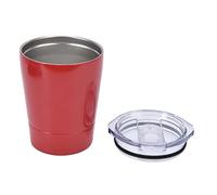 Restokki Tasse à café de Voyage, Tasse à café de 260ml, Tasse de Voyage à Double paroi, Isolation sous Vide sans BPa, Tasse à thé en métal sans Danger(Red)