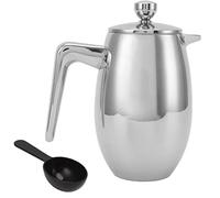 Restokki Théière de brassage à la main en forme de U à Double couche en acier inoxydable pour la maison (800ml)