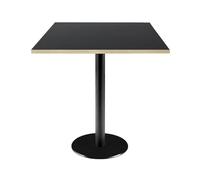 Restootab Table 70x70cm - modèle Rome Noir avec Chants Bois