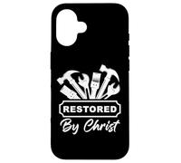 Restored by Christ - Christian Men's Faith Gospel Tools Coque pour iPhone 16