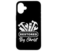 Restored by Christ - Christian Men's Faith Gospel Tools Coque pour iPhone 16 Plus