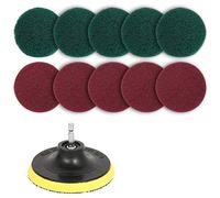 Restrdt 11 PièCes SéRies Ensemble de Brosse à RéCurer éLectrique Tampon de Polissage pour Perceuse à Brosse AlimentéE en Tuile éPurateur Tampons à RéCurer Outil de Nettoyage