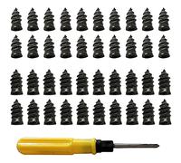 Restrdt en Caoutchouc de RéParation de Pneu 40 PièCes, Vis en Caoutchouc de RéParation de Pneu Noir, de RéParation de Pneu en Libre-Service D'Outil (20S + 20L)