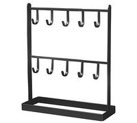 Restrdt Table Fer Boucle d'Oreille Cintre Collier Anneau Étagère Présentoir Porche Porte-Clés Noir