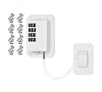 Restricteur de fenêtre, verrous de sécurité pour fenêtre, auto-adhésif à quatre grilles, verrouillage de fenêtre avec mot de passe, restricteurs de fenêtre pour UPVC sans perçage (blanc)