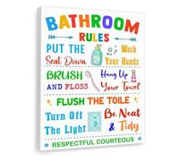 Restroom Etiquette Poster Bathroom Sign Art | Keep hygiene standards high with this clear poster for family bathrooms and powder rooms(Unframed,08x12inch(20x30cm))