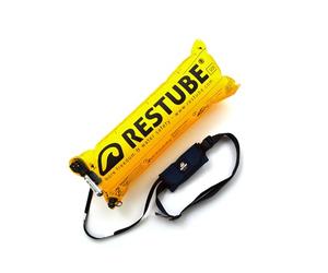 RESTUBE Beach - Bouée gonflable avec sifflet d'urgence - Pour nager en toute sécurité avec la famille et les enfants - Ultra légère et compacte - Idéale pour la plage, les vacances, l'eau libre