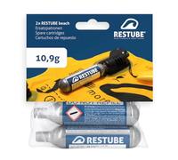 Restube Beach Cartouches de CO2 de Rechange pour Bouée de Sauvetage Gonflable - Lot de 2 Capsules à Air Comprimé de 10.9g pour Aide Flottante Natation