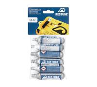 Restube Beach Cartouches de CO2 de Rechange pour Bouée de Sauvetage Gonflable - Lot de 6 Capsules à Air Comprimé de 10.9g pour Aide Flottante Natation