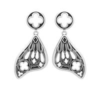 Restyle Boucles d'oreilles gothiques Ailes de mites Sanctuary Moth - Style Whimsigoth et Witchy, laiton plaqué argent sterling 925