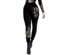Restyle Clothing - Herbal - Pantalon de survêtement noir confortable gothique avec broderie, Noir , M
