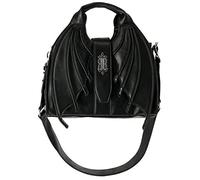 Restyle Femmes Succubus Bag Sac à Main en Cuir synthétique avec Ailes de Chauve-Souris, Noir, 32 x 30 x 17 cm