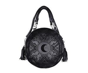 Restyle Henna Sac à Main Rond Goth Gothique Wicca Cuir Vegan