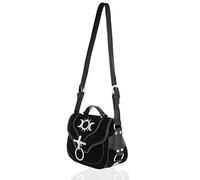 Restyle Triple Goddess Sac à main païen Phases de la lune gothique Wicca Sac à main en daim végétalien, Noir, Small