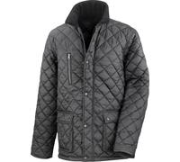 Result Cheltenham Veste matelassée pour hommes avec doublure en polaire, imperméable, coupe-vent BC2049 (XS) (Noir)