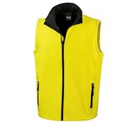 Result Core R232M Doudoune sans manches en softshell imprimable pour homme, jaune/noir, M