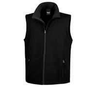 Result Core R232M Doudoune sans manches en softshell imprimable pour homme, noir/noir, XXXXL