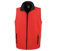 Result Core R232M Doudoune sans manches en softshell imprimable pour homme, rouge/noir, XXXL