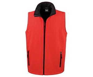 Result Core R232M Doudoune sans manches en softshell imprimable pour homme, rouge/noir, XXXL