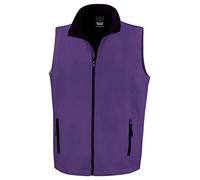 Result Core R232M Doudoune sans manches en softshell imprimable pour homme, violet/noir, M