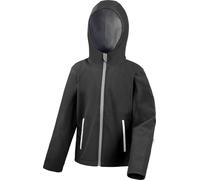 Result Core - "TX" veste softshell avec capuche pour enfants PC6535 (158-164) (Noir/gris moyen)