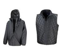 Result Core - Veste 3 en 1 avec gilet matelassé - Homme (L) (Noir) - UTBC908 Noir, Noir G