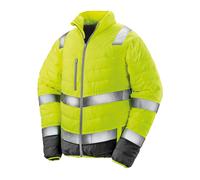 Result Doux Rembourré Sécurité Hi Viz Veste Manteau Orange Ou Jaune