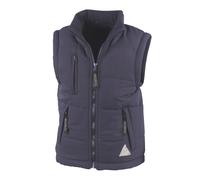 Result Gilet Matelassé à Capuche Zippé 100% Polyester Bleu Rouge 2-12 Ans