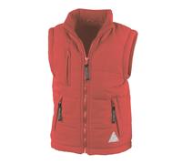 Result Gilet Matelassé à Capuche Zippé 100% Polyester Bleu Rouge 2-12 Ans