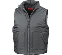 Result Gilet matelassé / Bodywarmer pour femmes avec doublure en polaire BC926 (L) (Gris foncé)
