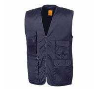 Result - Gilet Reporter Multipoches - Veste légère sans Manches Bodywarmer - réf R045X - Bleu Marine - Mixte Homme/Femme (M)