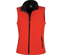 Result R232f Gilet Softshell Imprimable Femme, Rouge/Noir, Large/Size 14
