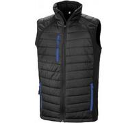 Result Gilet Softshell doublé pour hommes Compass PC3327 (3XL) (Noir/Bleu roi)