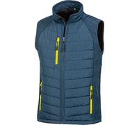 Result Gilet Softshell doublé pour hommes Compass PC3327 (XL) (Bleu marine/Jaune)