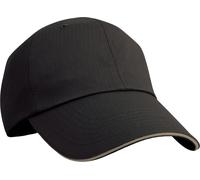 Result Headwear - Casquette de baseball avec visière sandwich RW10215 (taille unique) (Noir/marron clair)