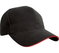Result Headwear - Casquette de baseball "Pro Style" visière sandwich RW10213 (taille unique) (Noir/Rouge)