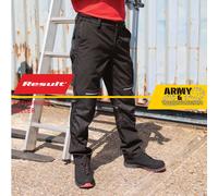 Result Pantalon Softshell Coupe Slim Imperméable Taille Élastique Cargo Noir