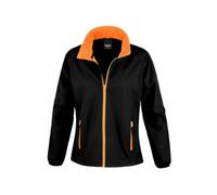 Result R231f Veste softshell imprimable pour femme R231F, noir/orange, 2X-Large/Taille 18