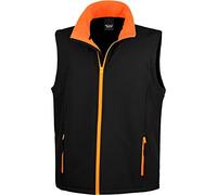 Result R232 m Gilet sans Manches Imprimable en Softshell Petit Noir/Orange
