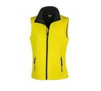 Result R232f Gilet Softshell Imprimable Femme, Jaune/Noir, Small/Size 10