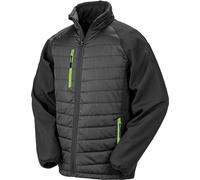 Result R237X | Hommes Black Compass Softshell Jacket - Couleur : Black/Lime - Taille : 3XL