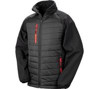 Result R237X | Hommes Black Compass Softshell Jacket - Couleur : Black/Red - Taille : 3XL