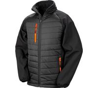 Result R237X | Hommes Black Compass Softshell Jacket - Couleur : Noir/Orange - Taille : L